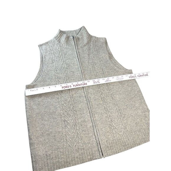 Vintage 90s Pendleton Sweater Vest Large Lambs Wool Beige Full Zip Tan Sleevless - Picture 5 of 7